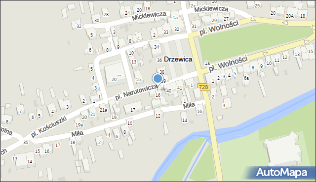 Drzewica, Plac Narutowicza Gabriela, 16a, mapa Drzewica