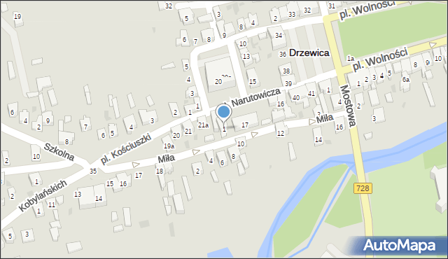 Drzewica, Plac Narutowicza Gabriela, 18, mapa Drzewica