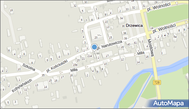 Drzewica, Plac Narutowicza Gabriela, 19, mapa Drzewica