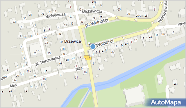 Drzewica, Plac Wolności, 1, mapa Drzewica