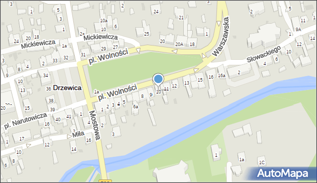 Drzewica, Plac Wolności, 10, mapa Drzewica