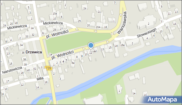 Drzewica, Plac Wolności, 11, mapa Drzewica