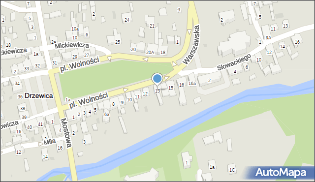 Drzewica, Plac Wolności, 13, mapa Drzewica