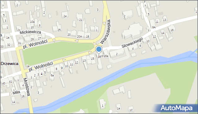 Drzewica, Plac Wolności, 16, mapa Drzewica