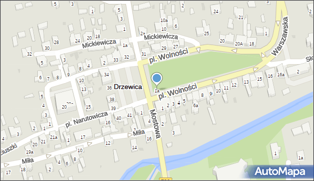 Drzewica, Plac Wolności, 1a, mapa Drzewica