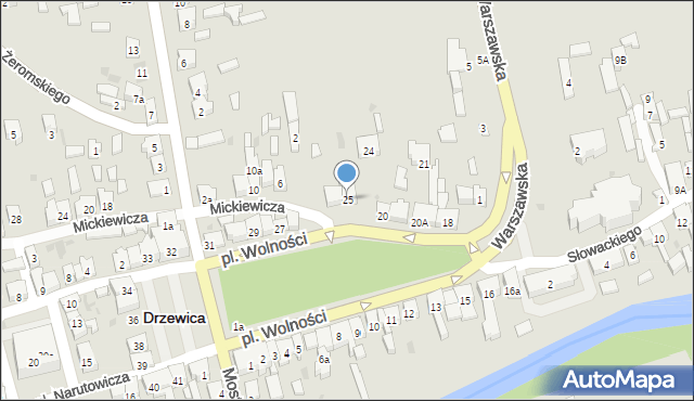 Drzewica, Plac Wolności, 25, mapa Drzewica