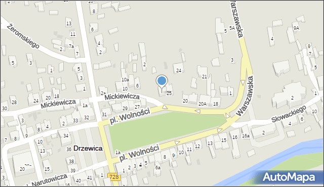 Drzewica, Plac Wolności, 26, mapa Drzewica