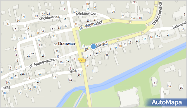 Drzewica, Plac Wolności, 3, mapa Drzewica