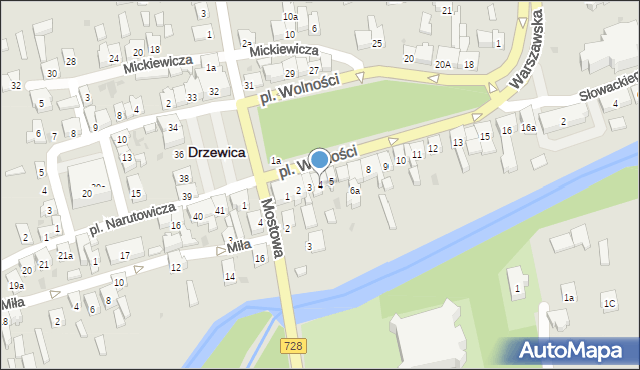 Drzewica, Plac Wolności, 4, mapa Drzewica