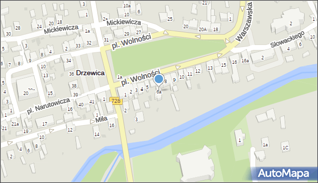 Drzewica, Plac Wolności, 6a, mapa Drzewica