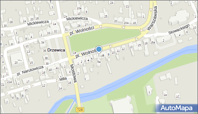 Drzewica, Plac Wolności, 7, mapa Drzewica