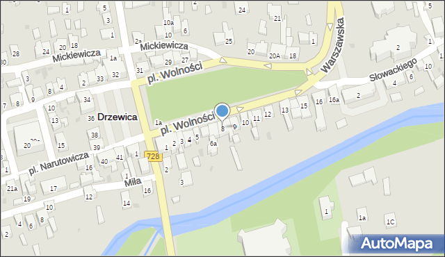 Drzewica, Plac Wolności, 8, mapa Drzewica