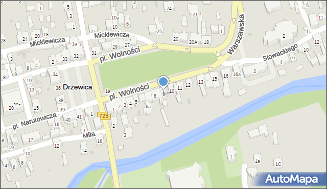 Drzewica, Plac Wolności, 9, mapa Drzewica