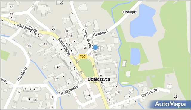 Działoszyce, Plac Partyzantów, 18, mapa Działoszyce