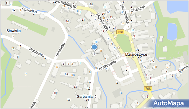 Działoszyce, Plac Partyzantów, 9, mapa Działoszyce