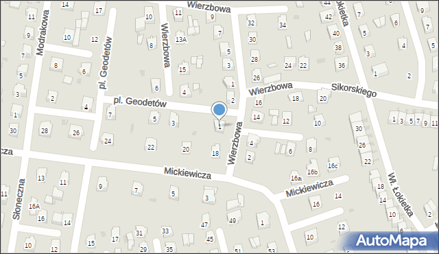 Działoszyn, Plac Geodetów, 1, mapa Działoszyn