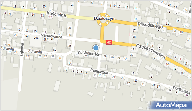 Działoszyn, Plac Wolności, 29a, mapa Działoszyn