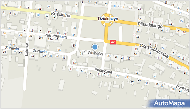 Działoszyn, Plac Wolności, 30, mapa Działoszyn