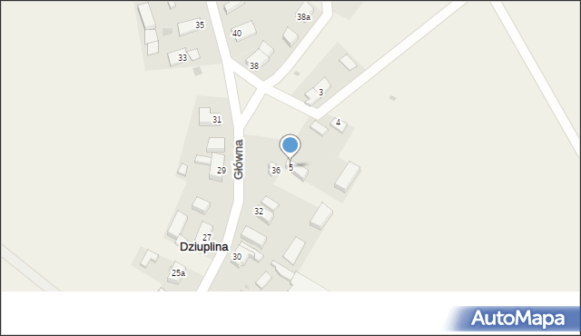 Dziuplina, Plac Świetlicowy, 5, mapa Dziuplina