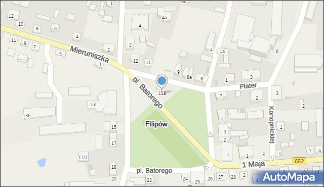 Filipów, Plac Stefana Batorego, 11B, mapa Filipów