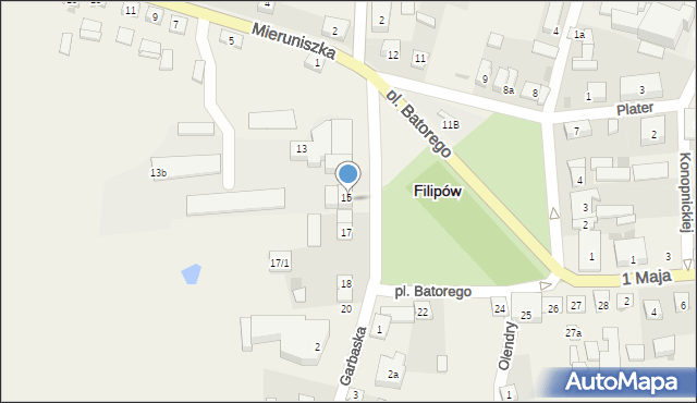 Filipów, Plac Stefana Batorego, 16, mapa Filipów