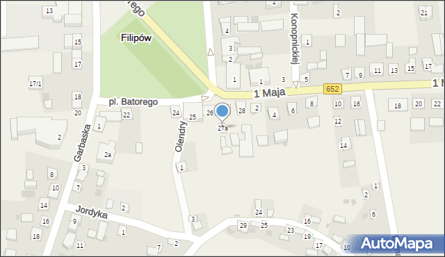 Filipów, Plac Stefana Batorego, 27a, mapa Filipów