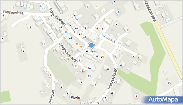 Frysztak, Plac św. Floriana, 12, mapa Frysztak