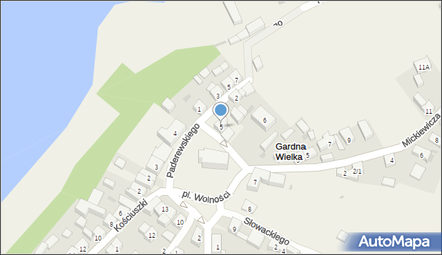 Gardna Wielka, Plac Wolności, 5, mapa Gardna Wielka