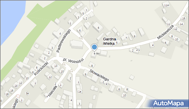 Gardna Wielka, Plac Wolności, 7, mapa Gardna Wielka