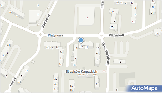 Gdańsk, Platynowa, 12a, mapa Gdańska