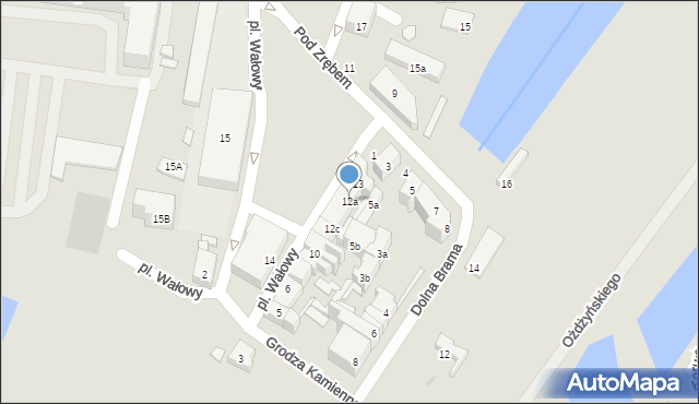 Gdańsk, Plac Wałowy, 12a, mapa Gdańska