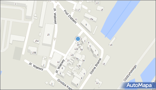 Gdańsk, Plac Wałowy, 13, mapa Gdańska