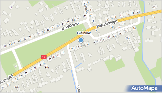 Gielniów, Plac Wolności, 6, mapa Gielniów