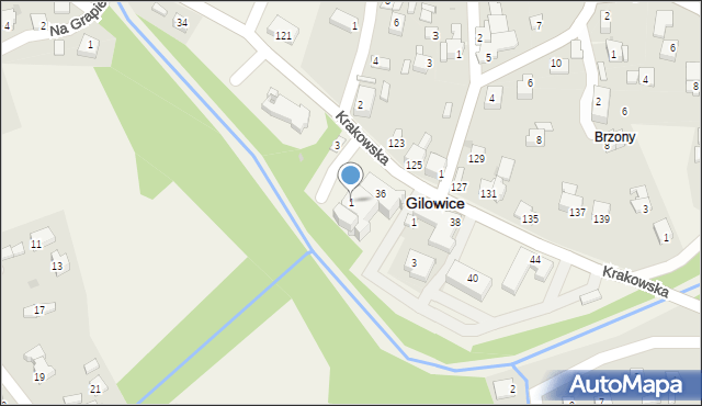 Gilowice, Plac Bankowy, 1, mapa Gilowice