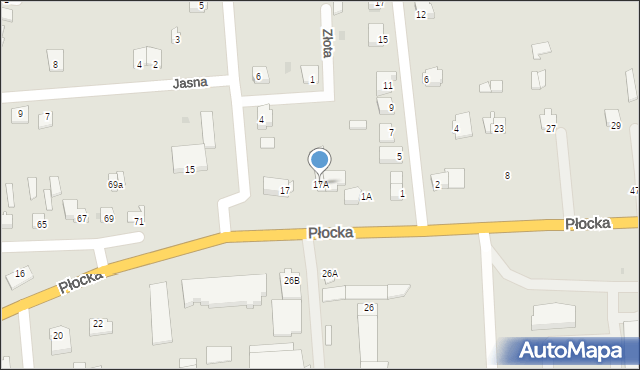 Glinojeck, Płocka, 17A, mapa Glinojeck