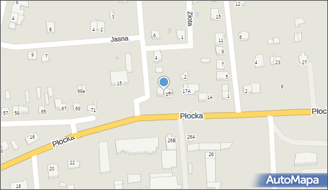 Glinojeck, Płocka, 17b, mapa Glinojeck