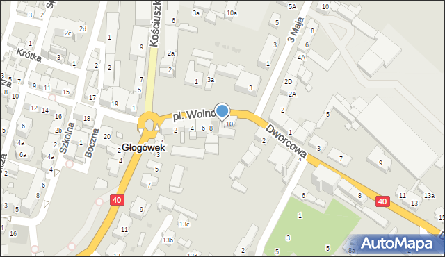 Głogówek, Plac Wolności, 10A, mapa Głogówek