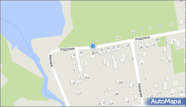 Głowno, Plażowa, 28, mapa Głowno