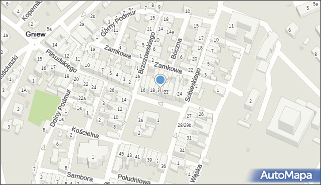 Gniew, Plac Grunwaldzki, 20, mapa Gniew