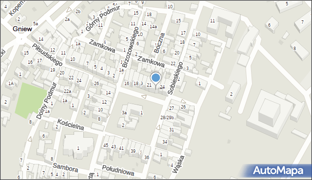 Gniew, Plac Grunwaldzki, 23, mapa Gniew