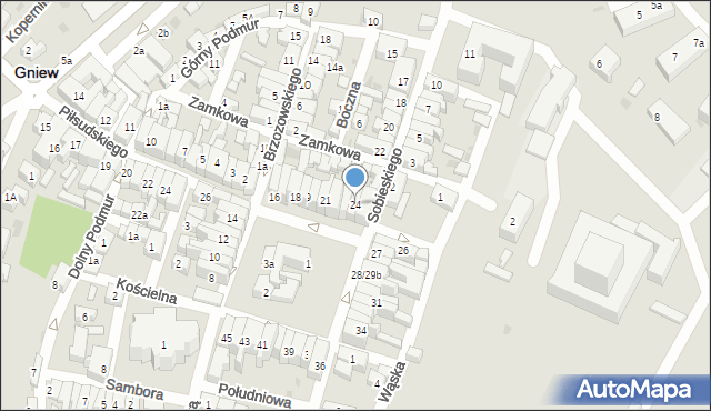 Gniew, Plac Grunwaldzki, 24, mapa Gniew