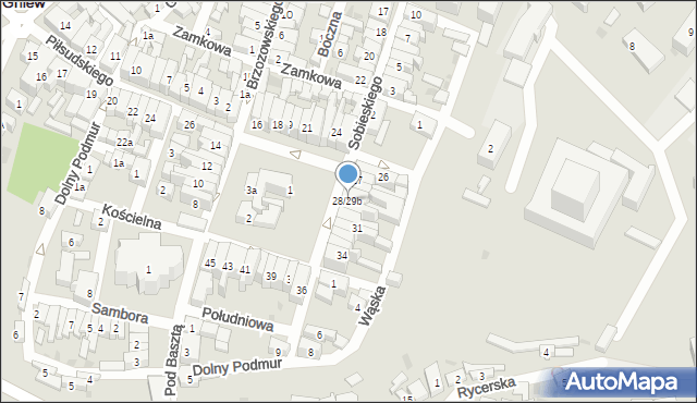 Gniew, Plac Grunwaldzki, 29, mapa Gniew