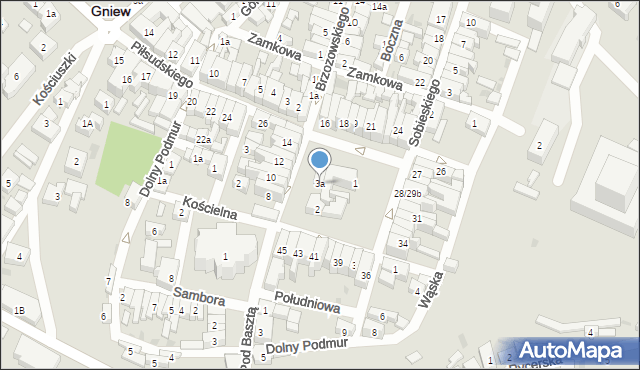 Gniew, Plac Grunwaldzki, 3a, mapa Gniew