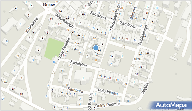 Gniew, Plac Grunwaldzki, 9, mapa Gniew