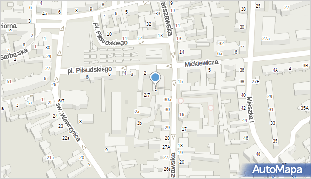 Gniezno, Plac Piłsudskiego Józefa, marsz., 1, mapa Gniezna