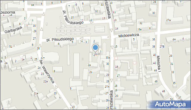 Gniezno, Plac Piłsudskiego Józefa, marsz., 2/7, mapa Gniezna