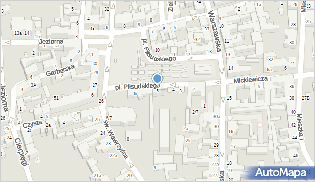 Gniezno, Plac Piłsudskiego Józefa, marsz., 5, mapa Gniezna
