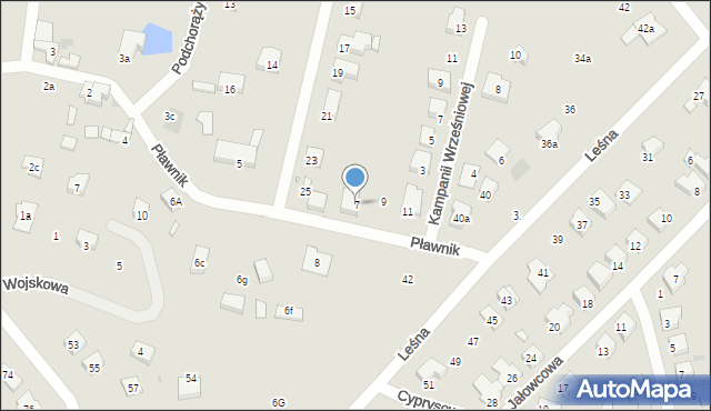 Gniezno, Pławnik, 7, mapa Gniezna