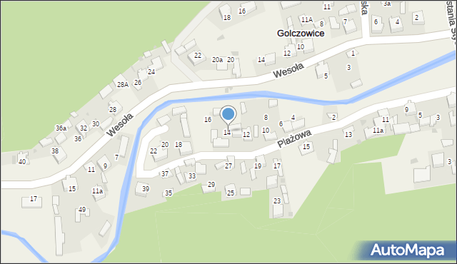 Golczowice, Plażowa, 14, mapa Golczowice