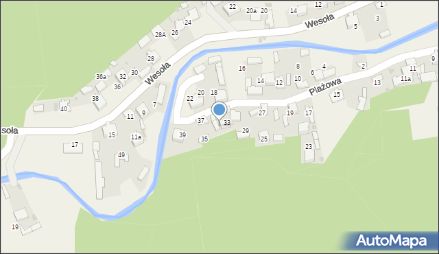 Golczowice, Plażowa, 33, mapa Golczowice